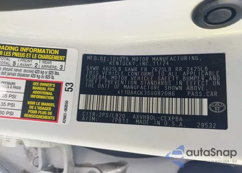 2025 Toyota Camry Xse z USA, uszkodzony, nr VIN 4T1DAACK3SU082086